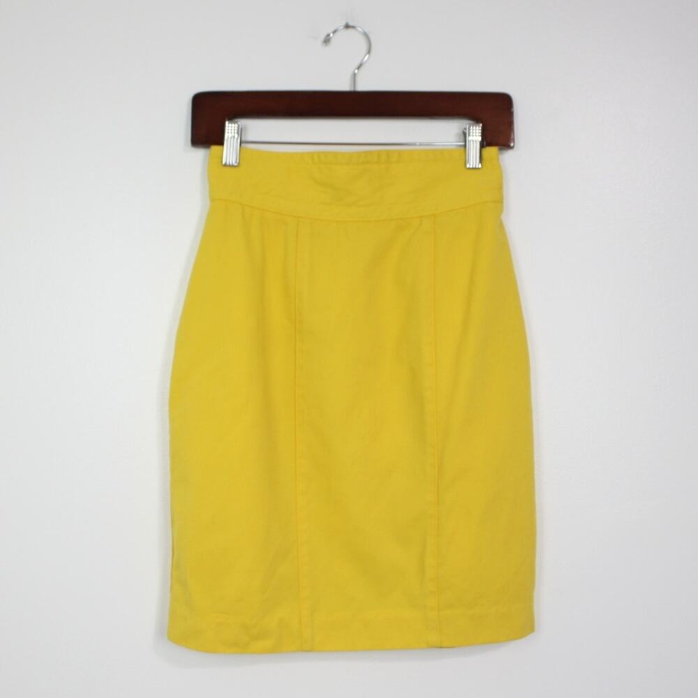 Vintage Guess Skirt Women's Size XS Yellow Wool Pencil Skirt